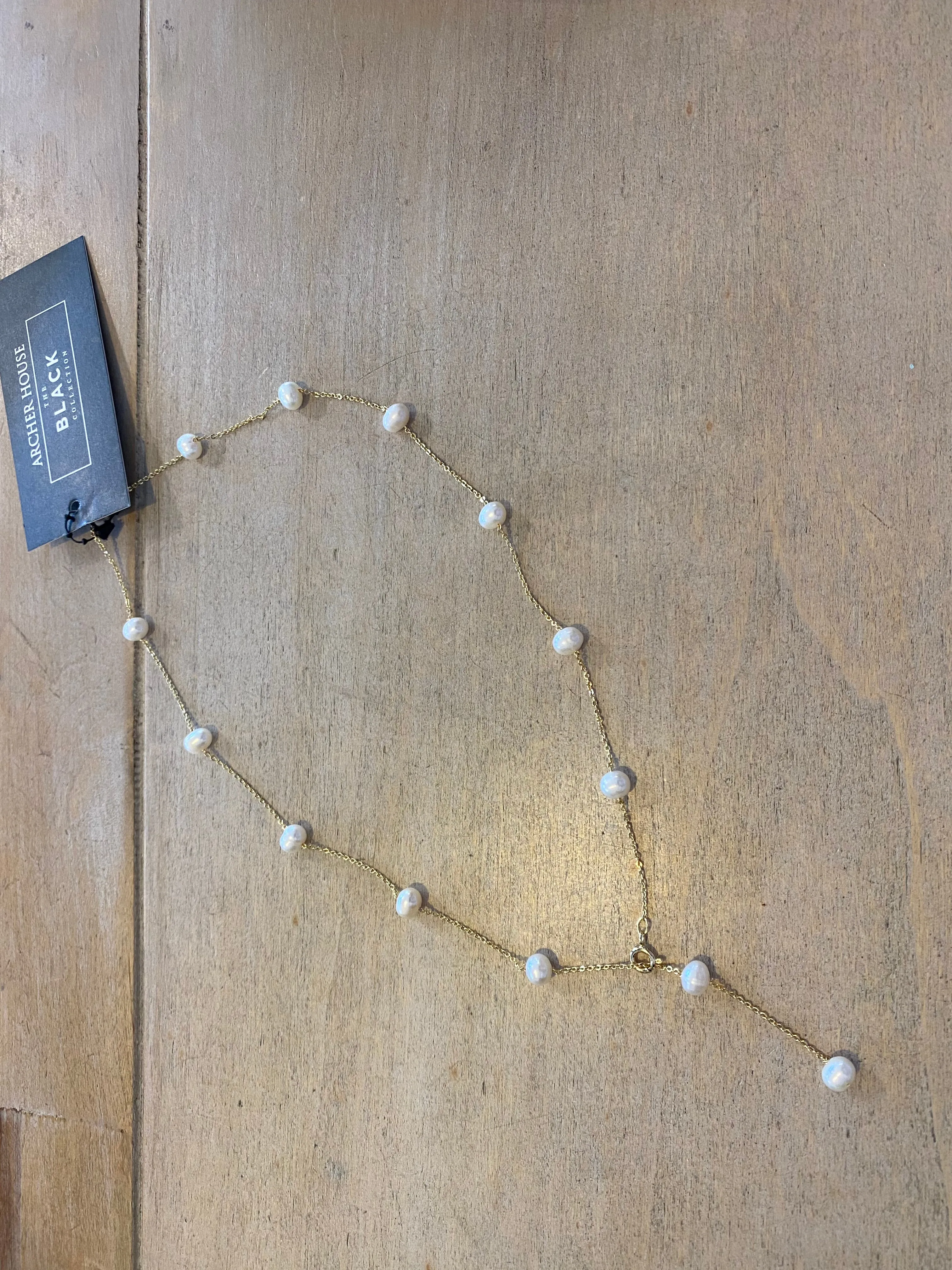 Archer House Dainty Genuine Pearl Adjustable Necklace 114