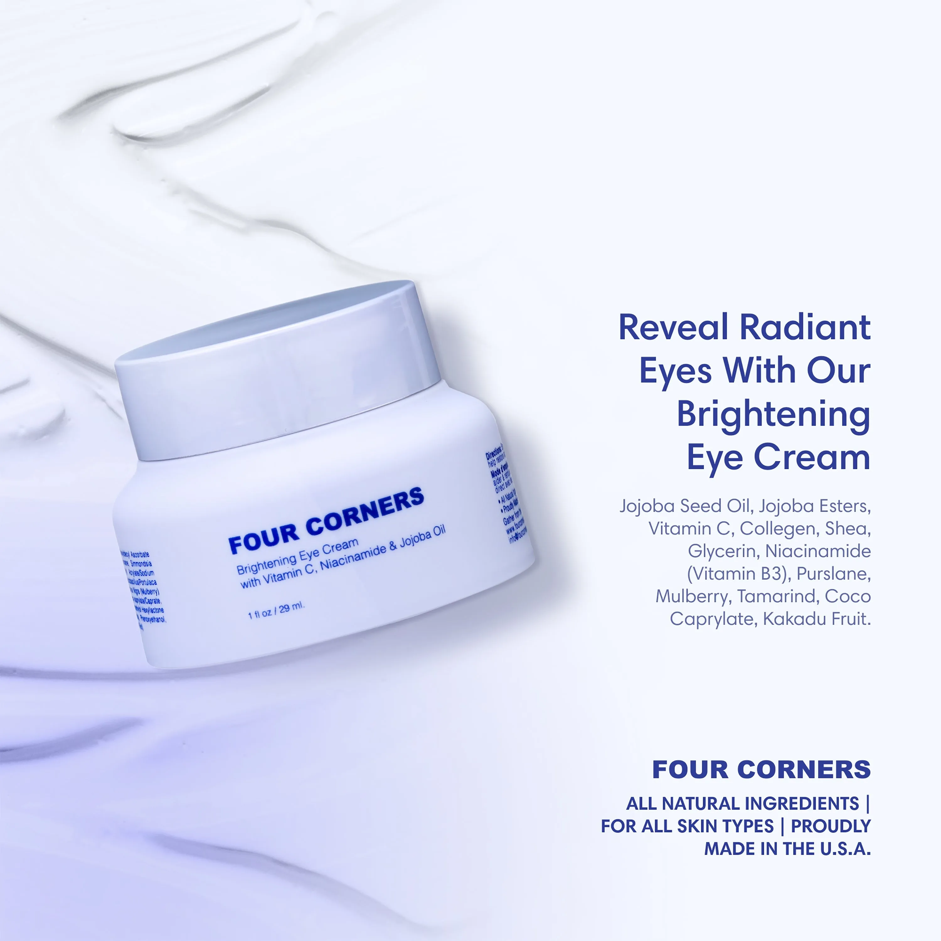 Brightening Eye Cream with Vitamin C, Niacinamide (Vitamin B3), Collagen & Jojoba Oil