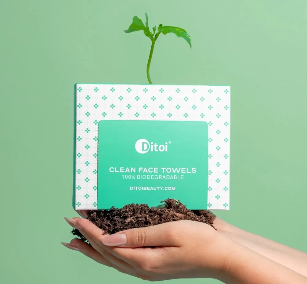 Ditoi Face Towels, 10"12" Disposable Face Towel, Face Towelettes XL, Ultra Soft Makeup Remover Dry Wipes, Thick Face Towel for Sensitive Skin, 50 Count (1 Pack)