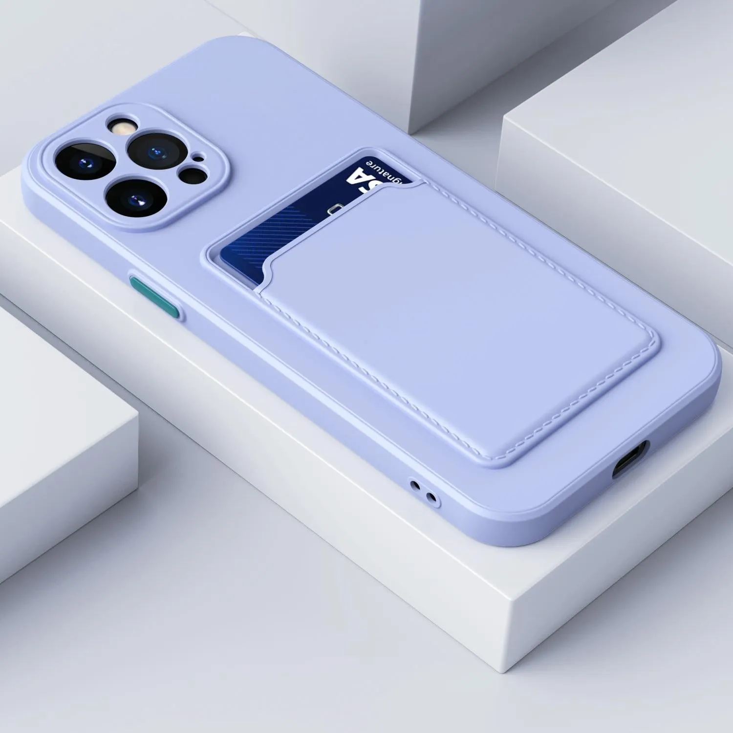 For Iphone 15 Skin Feel Card Contrast Colour Button Tpu Phone Case