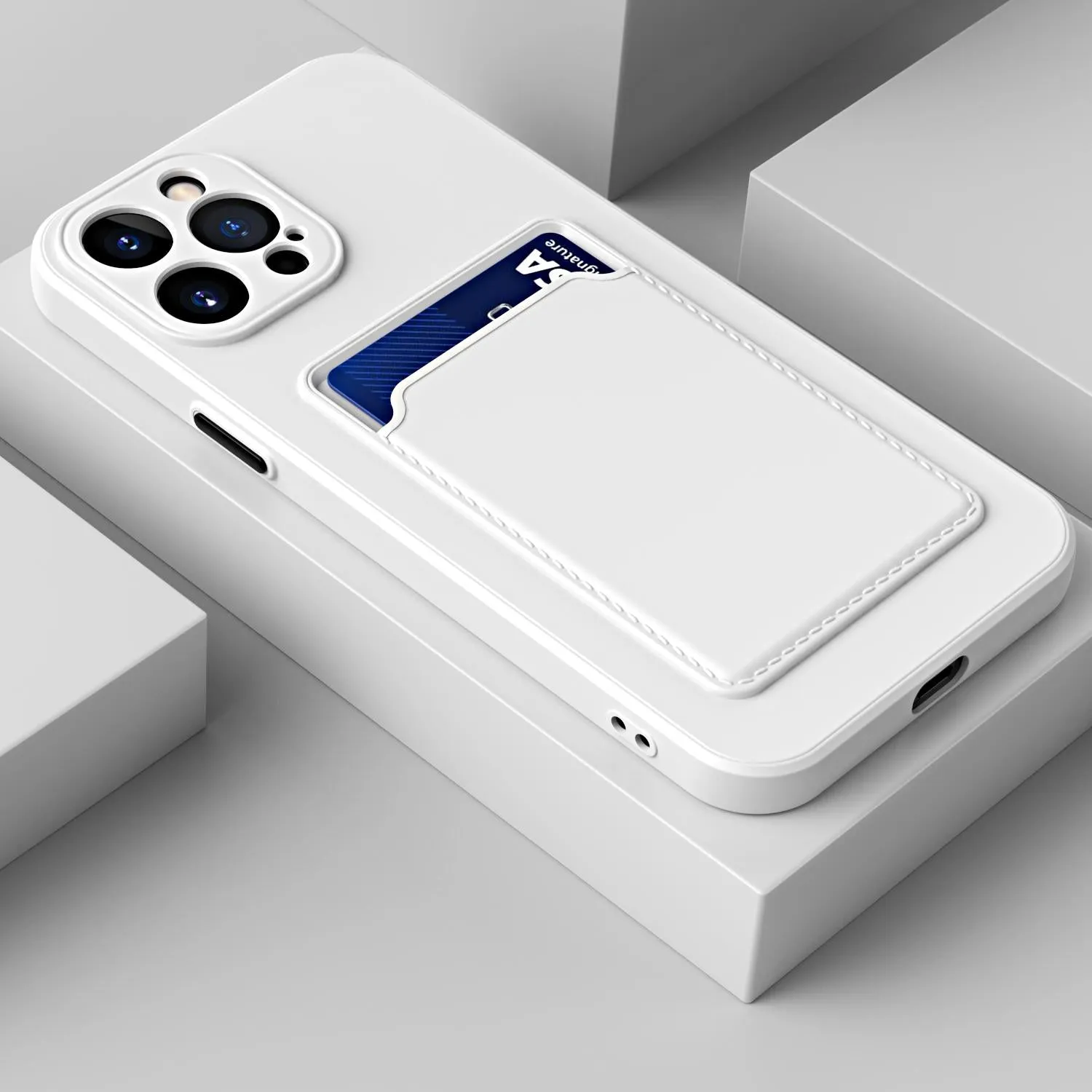 For Iphone 15 Skin Feel Card Contrast Colour Button Tpu Phone Case