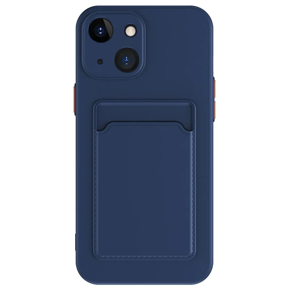For Iphone 15 Skin Feel Card Contrast Colour Button Tpu Phone Case