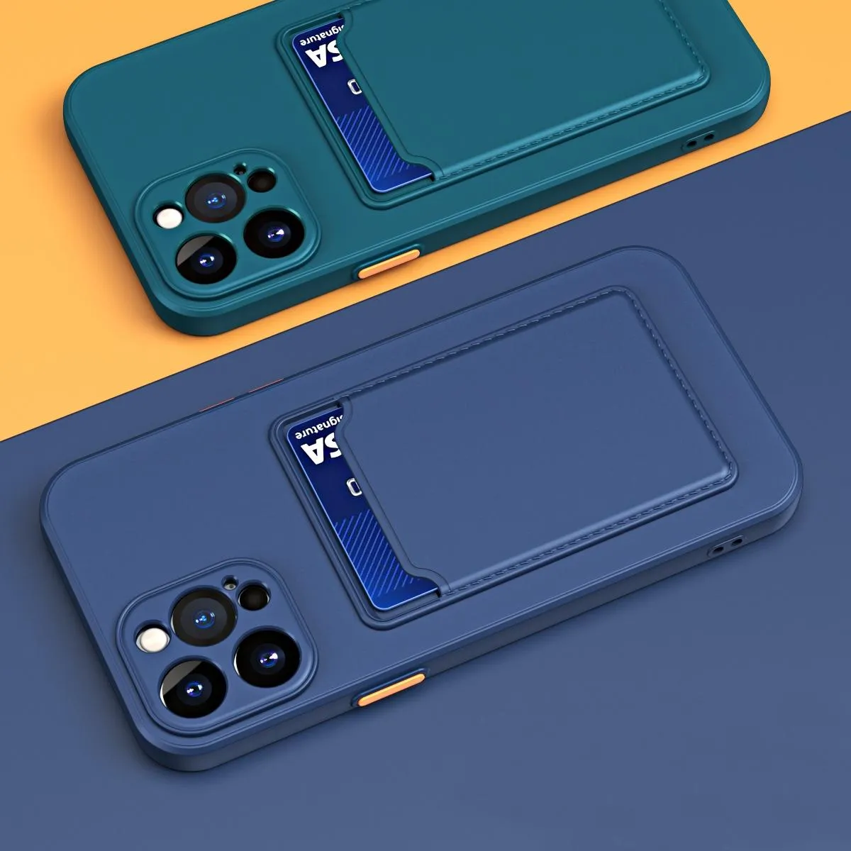 For Iphone 15 Skin Feel Card Contrast Colour Button Tpu Phone Case