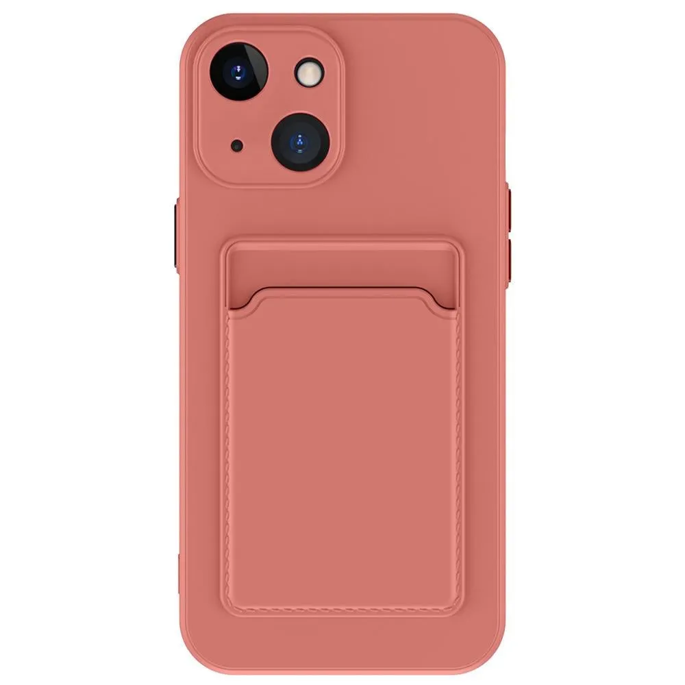 For Iphone 15 Skin Feel Card Contrast Colour Button Tpu Phone Case