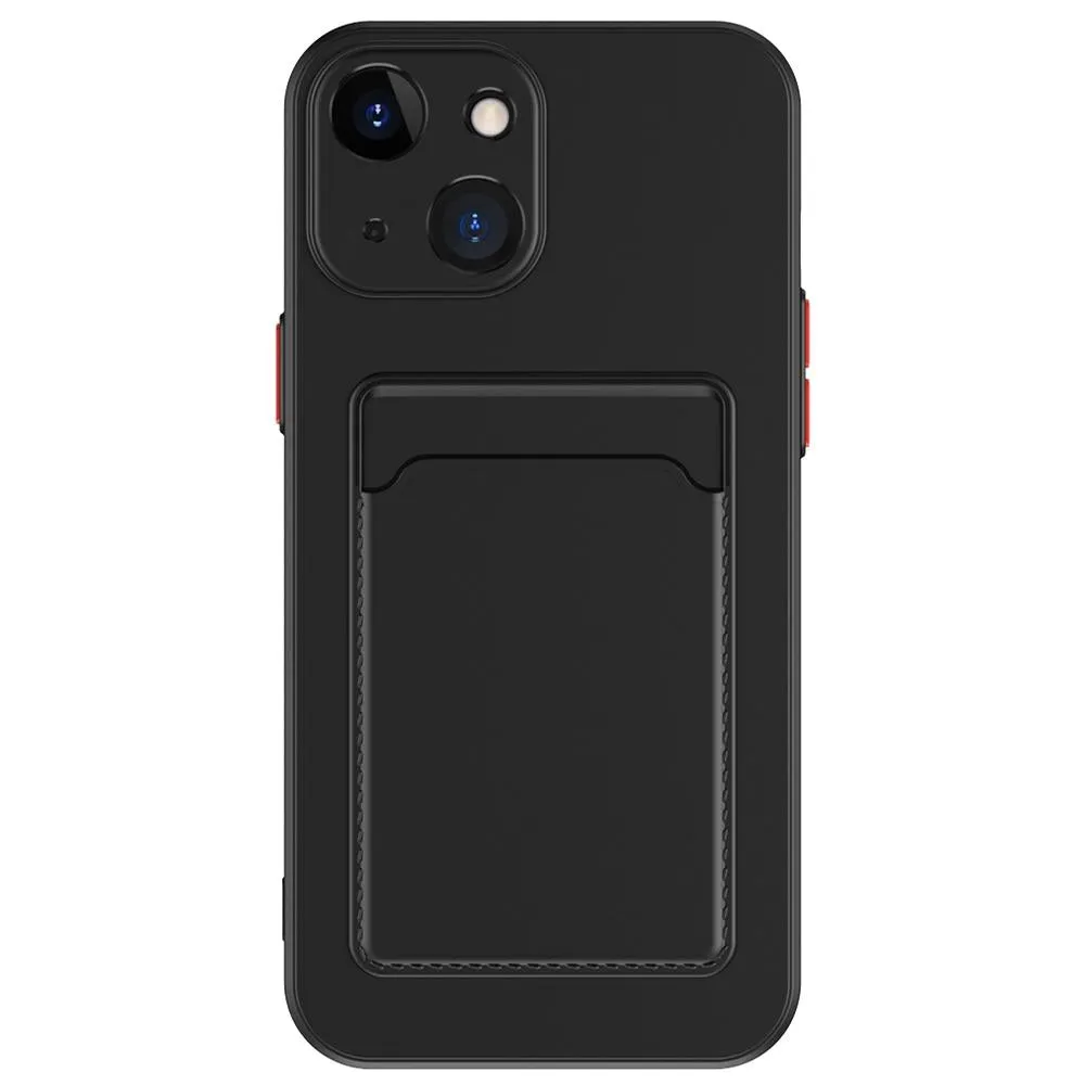 For Iphone 15 Skin Feel Card Contrast Colour Button Tpu Phone Case