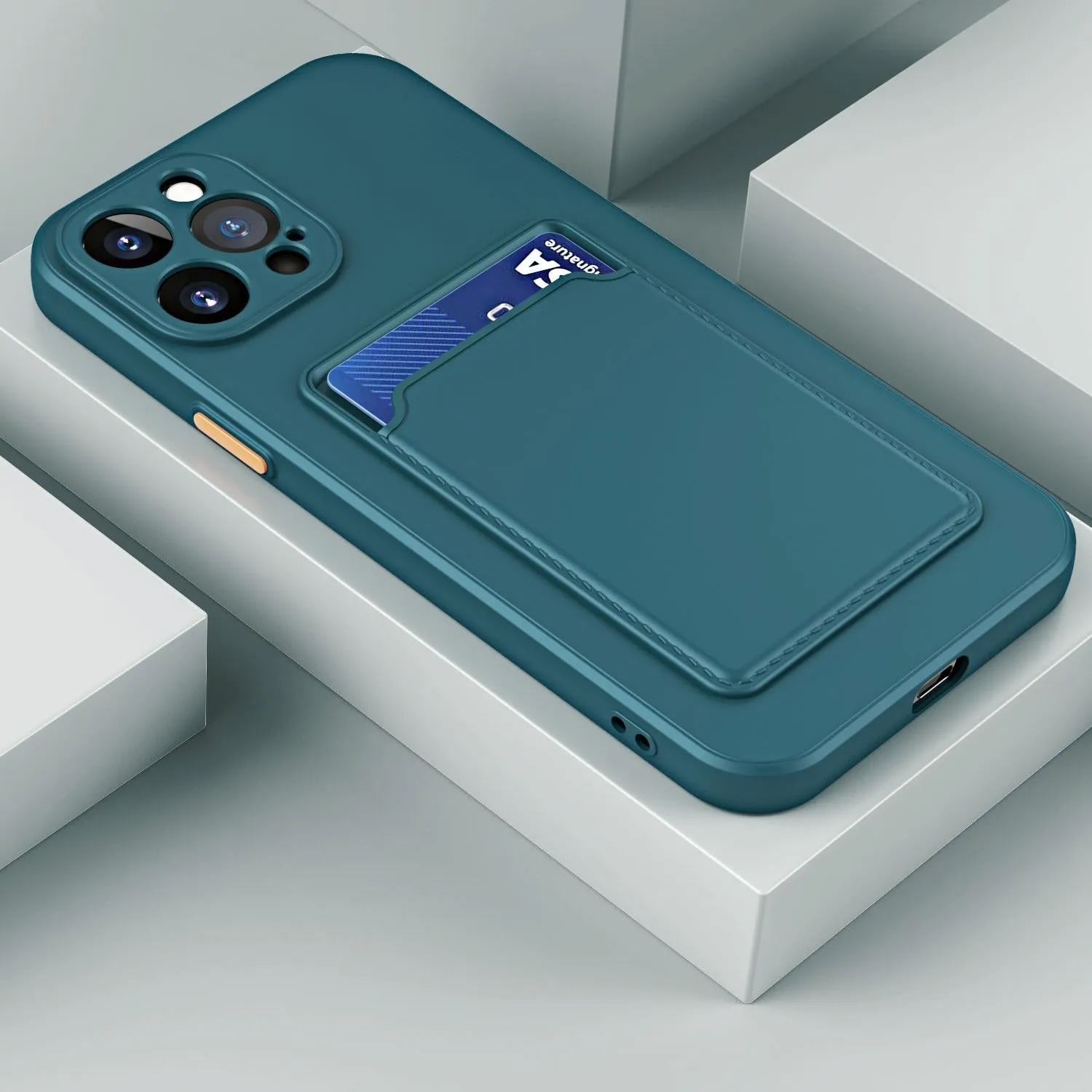 For Iphone 15 Skin Feel Card Contrast Colour Button Tpu Phone Case
