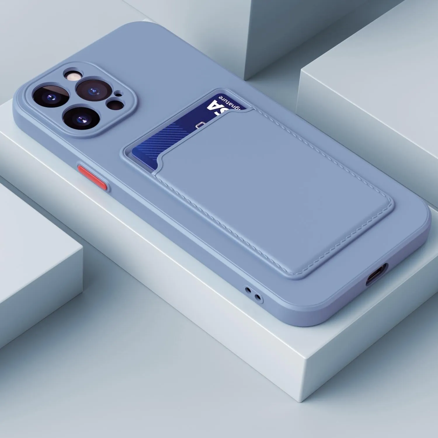 For Iphone 15 Skin Feel Card Contrast Colour Button Tpu Phone Case