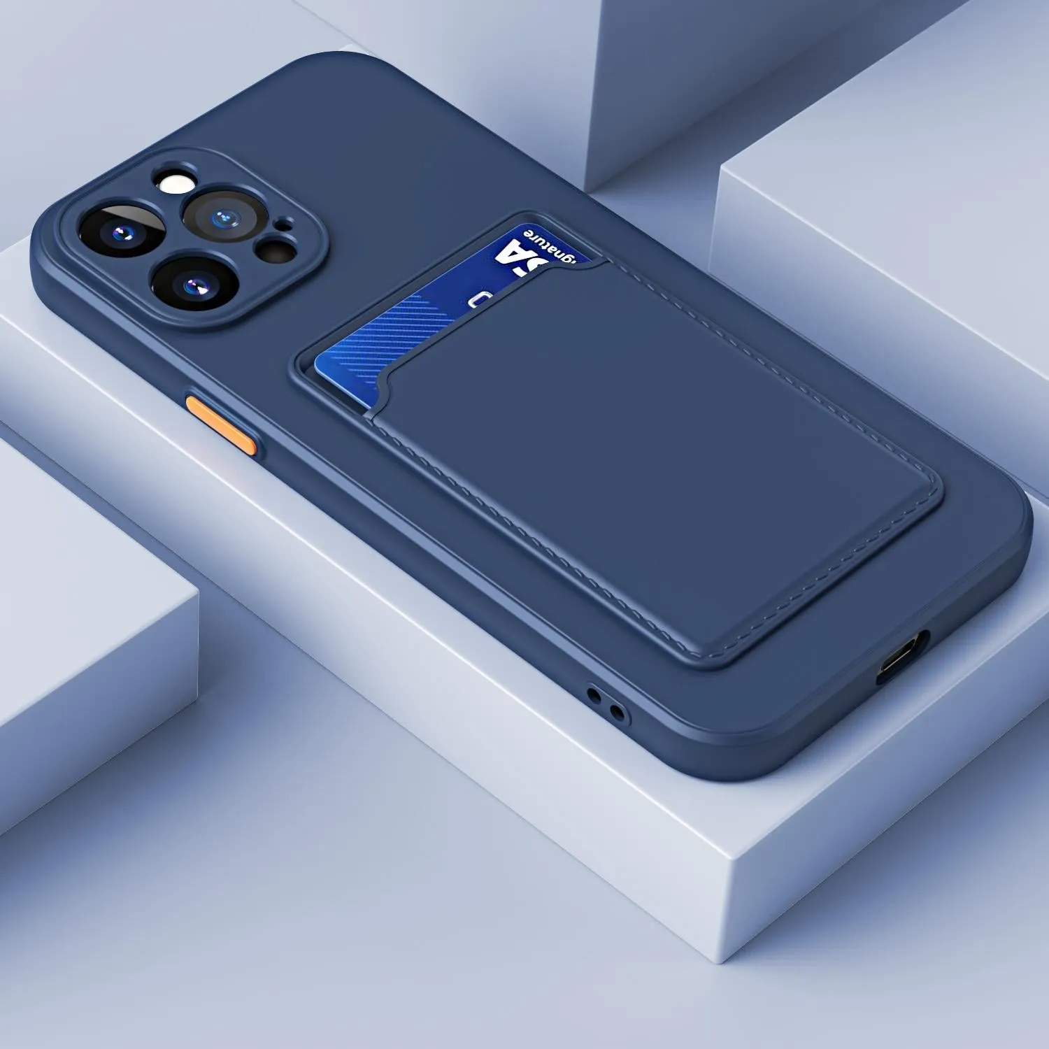 For Iphone 15 Skin Feel Card Contrast Colour Button Tpu Phone Case