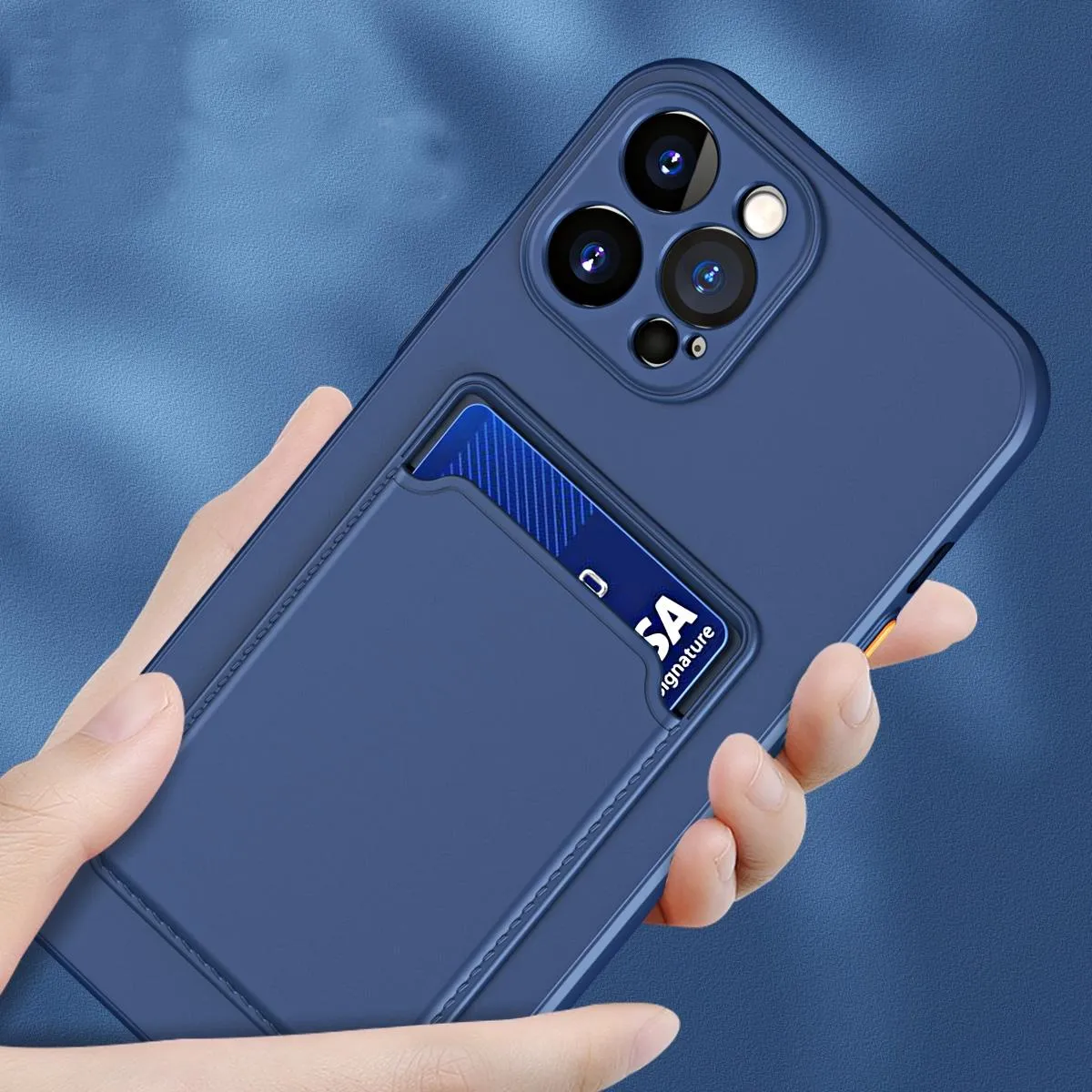 For Iphone 15 Skin Feel Card Contrast Colour Button Tpu Phone Case