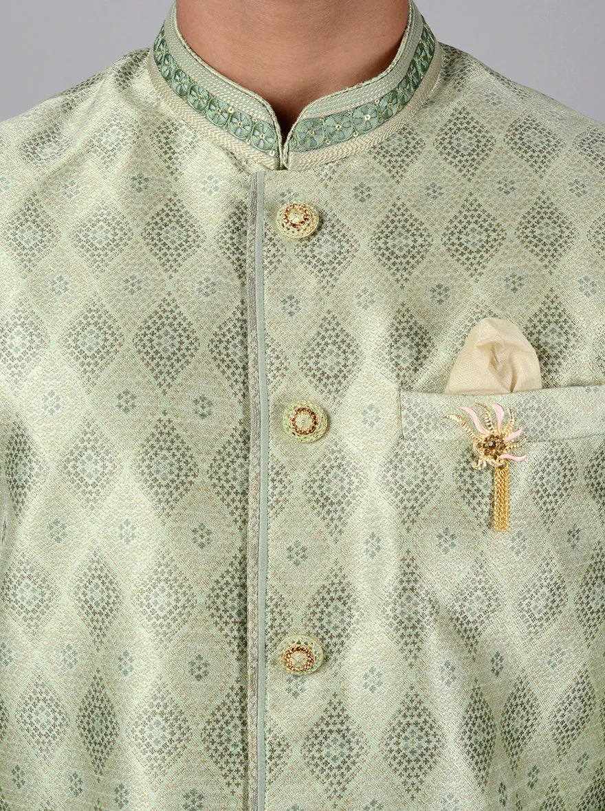 Pista Green Semi Indowestern | Azania
