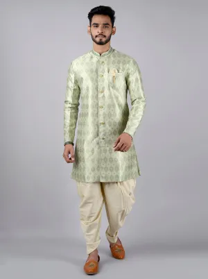 Pista Green Semi Indowestern | Azania