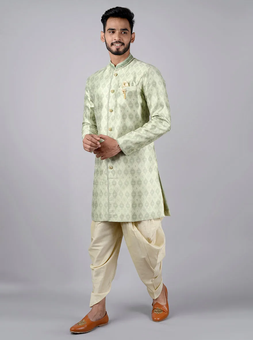 Pista Green Semi Indowestern | Azania