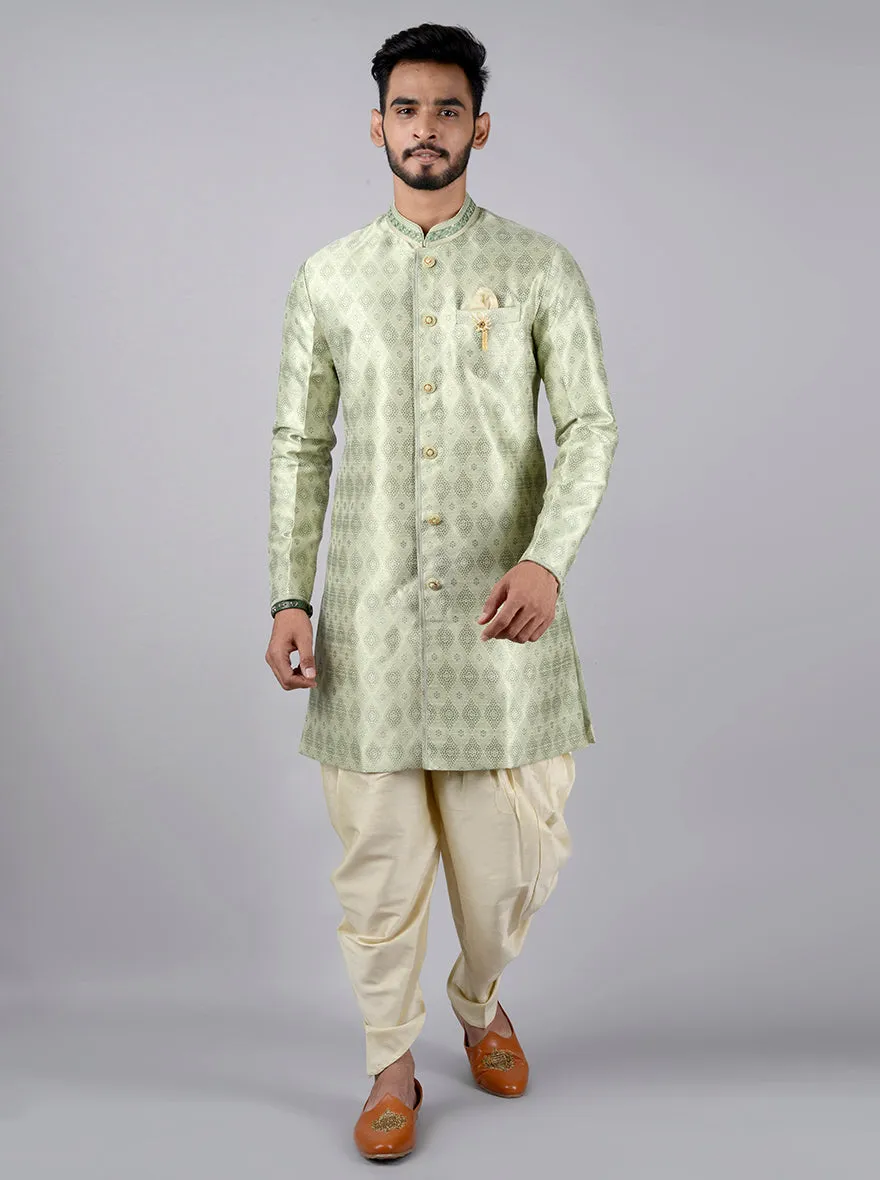 Pista Green Semi Indowestern | Azania