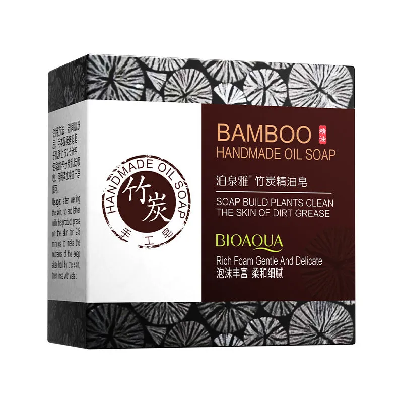 Poquanya Bamboo Charcoal Soap Goat Milk Lavender Essential Oil Soap Rainbow Soap Facial Soap Handmade Soap Wholesale