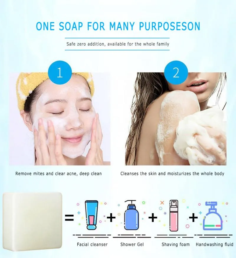 Sea Salt Soap Oil Control Remover Makeup Moisturize Face Wash Goat Milk Soap Deep Cleansing Pores Blackheads Soft Skin Soap