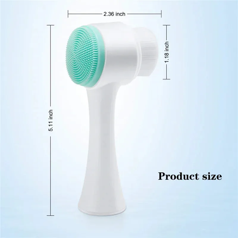 Soft Silicone Facial Cleansing Brush - Double-Sided Massage and Deep Cleanse